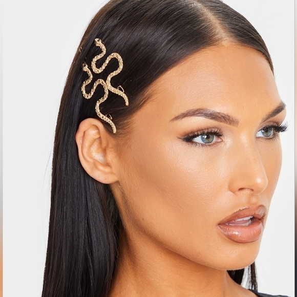 PrettyLittleThing Accessories - Gold Snake Hair Slide 2 Pack